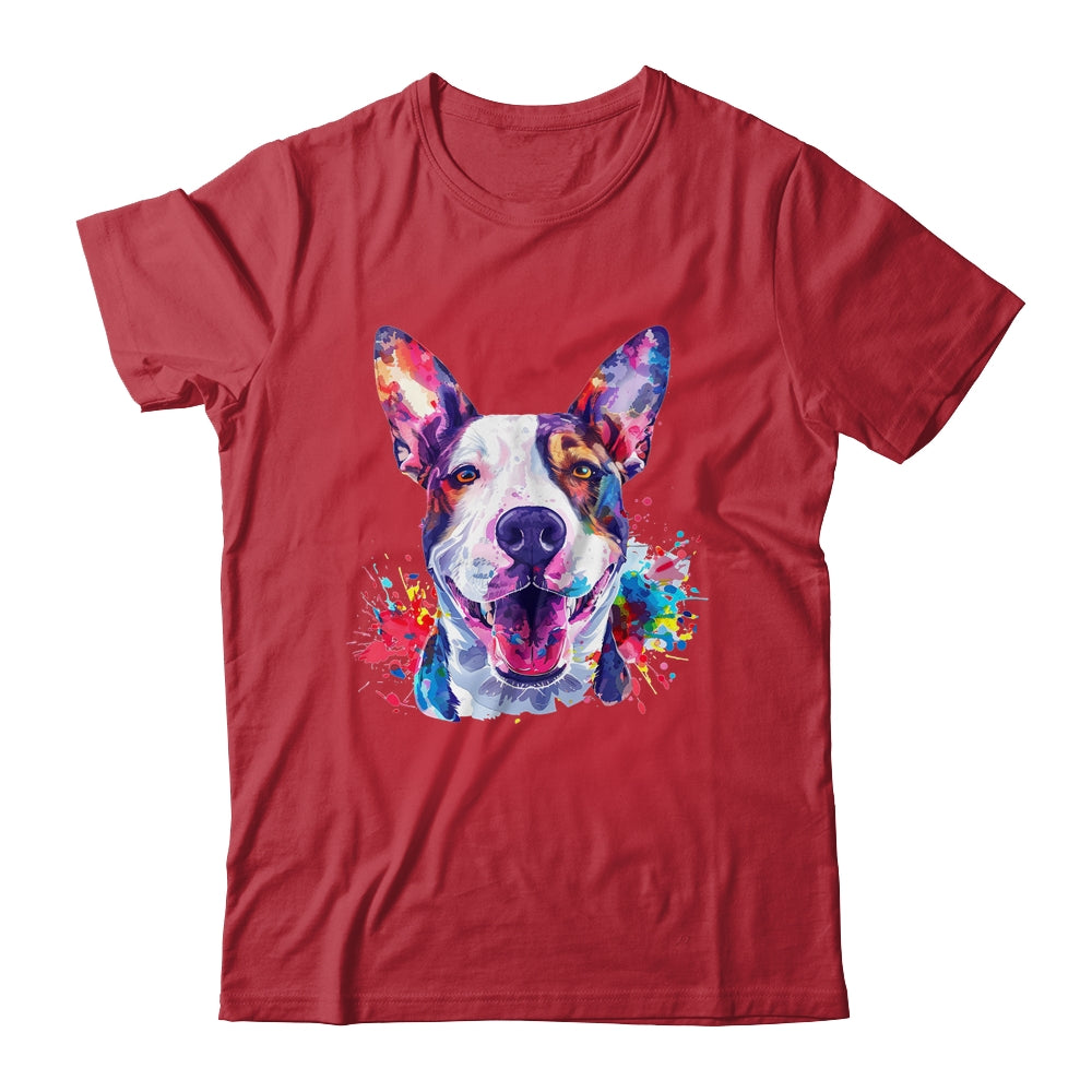 Bull Terrier Mom Lover Puppy Dog Watercolor Tie Dye Painting Shirt & Tank Top | siriusteestore