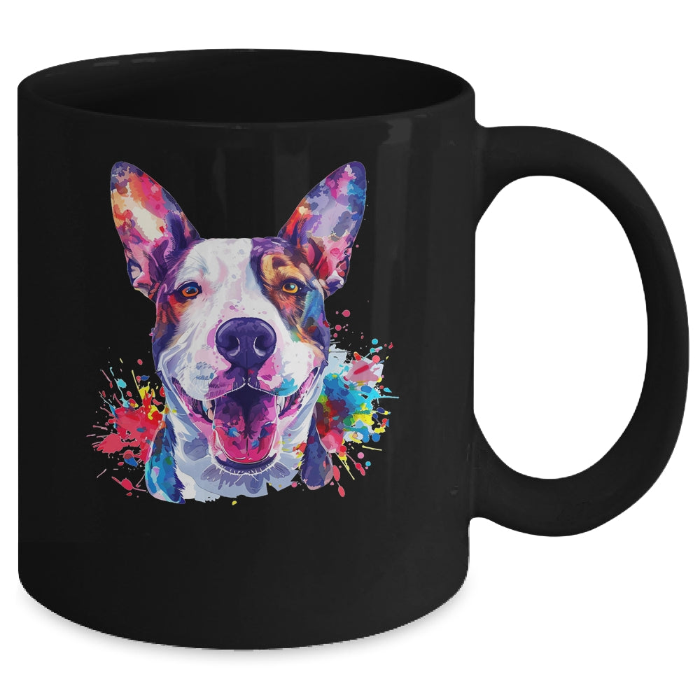 Bull Terrier Mom Lover Puppy Dog Watercolor Tie Dye Painting Mug | siriusteestore
