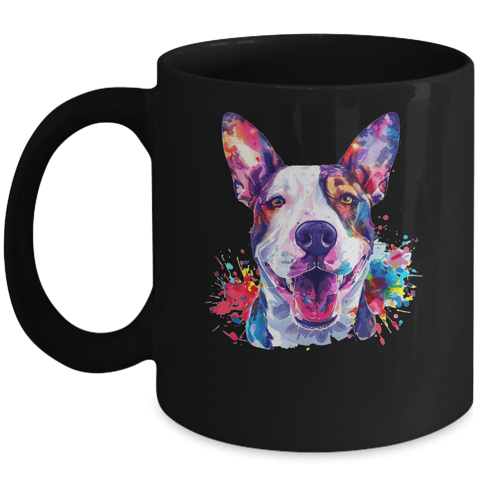 Bull Terrier Mom Lover Puppy Dog Watercolor Tie Dye Painting Mug | siriusteestore
