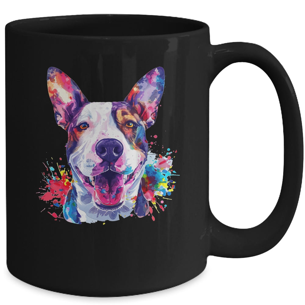 Bull Terrier Mom Lover Puppy Dog Watercolor Tie Dye Painting Mug | siriusteestore