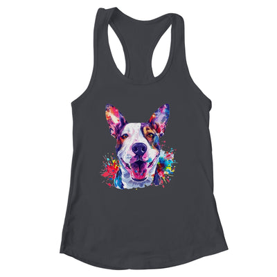 Bull Terrier Mom Lover Puppy Dog Watercolor Tie Dye Painting Shirt & Tank Top | siriusteestore