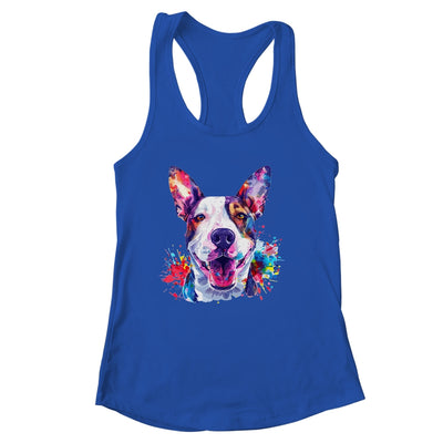 Bull Terrier Mom Lover Puppy Dog Watercolor Tie Dye Painting Shirt & Tank Top | siriusteestore