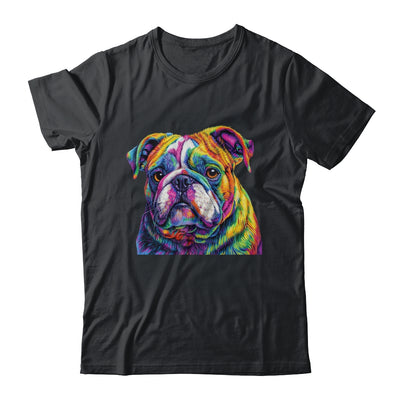 Bulldog Dog Colorful Face Dog Lover Men Women Shirt & Tank Top | siriusteestore