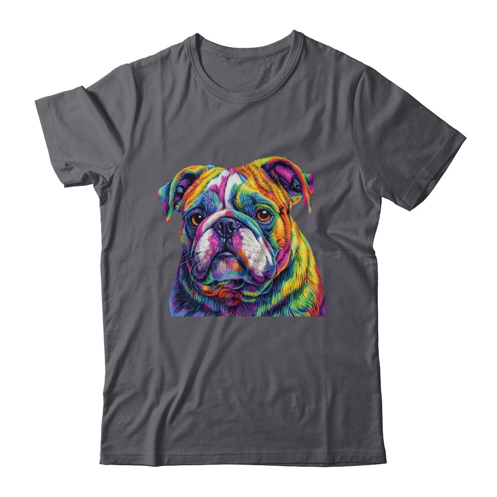 Bulldog Dog Colorful Face Dog Lover Men Women Shirt & Tank Top | siriusteestore