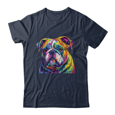Bulldog Dog Colorful Face Dog Lover Men Women Shirt & Tank Top | siriusteestore