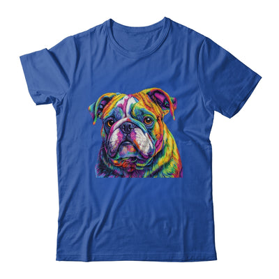 Bulldog Dog Colorful Face Dog Lover Men Women Shirt & Tank Top | siriusteestore