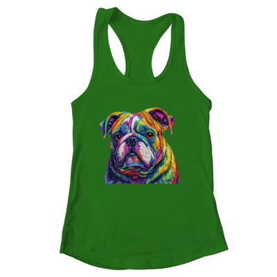 Bulldog Dog Colorful Face Dog Lover Men Women Shirt & Tank Top | siriusteestore