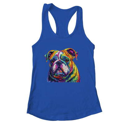Bulldog Dog Colorful Face Dog Lover Men Women Shirt & Tank Top | siriusteestore