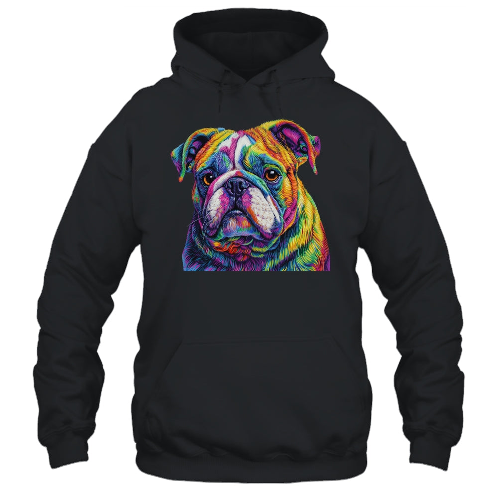 Bulldog Dog Colorful Face Dog Lover Men Women Shirt & Tank Top | siriusteestore