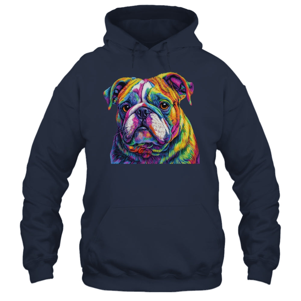 Bulldog Dog Colorful Face Dog Lover Men Women Shirt & Tank Top | siriusteestore
