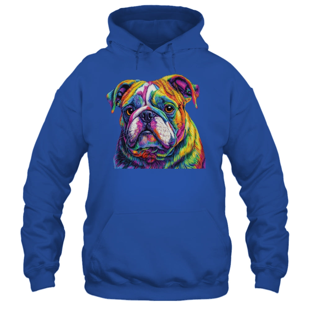 Bulldog Dog Colorful Face Dog Lover Men Women Shirt & Tank Top | siriusteestore