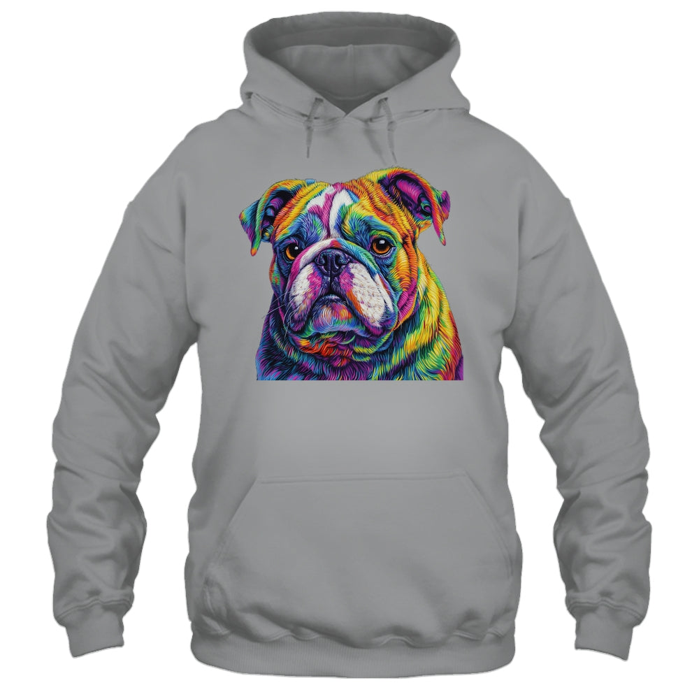 Bulldog Dog Colorful Face Dog Lover Men Women Shirt & Tank Top | siriusteestore