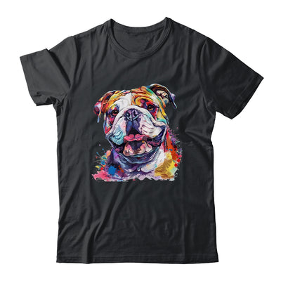Bulldog Mom Lover Puppy Dog Watercolor Tie Dye Painting Shirt & Tank Top | siriusteestore