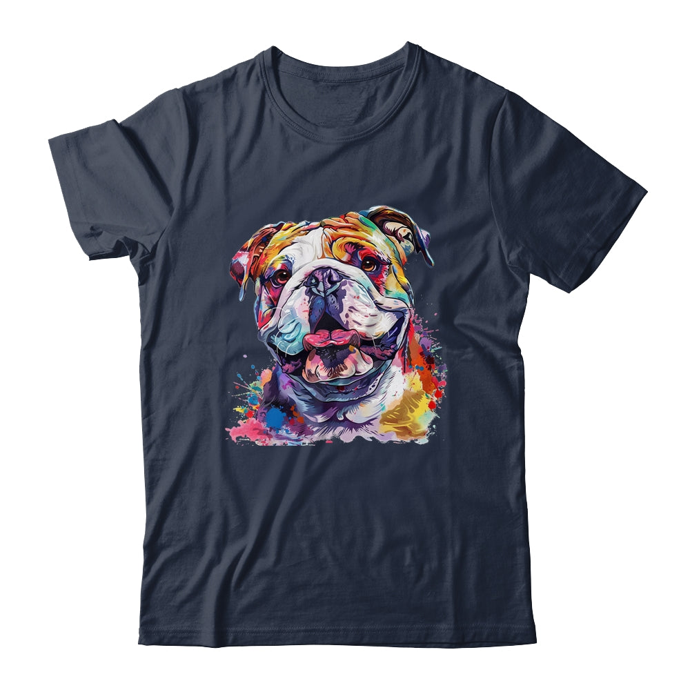 Bulldog Mom Lover Puppy Dog Watercolor Tie Dye Painting Shirt & Tank Top | siriusteestore