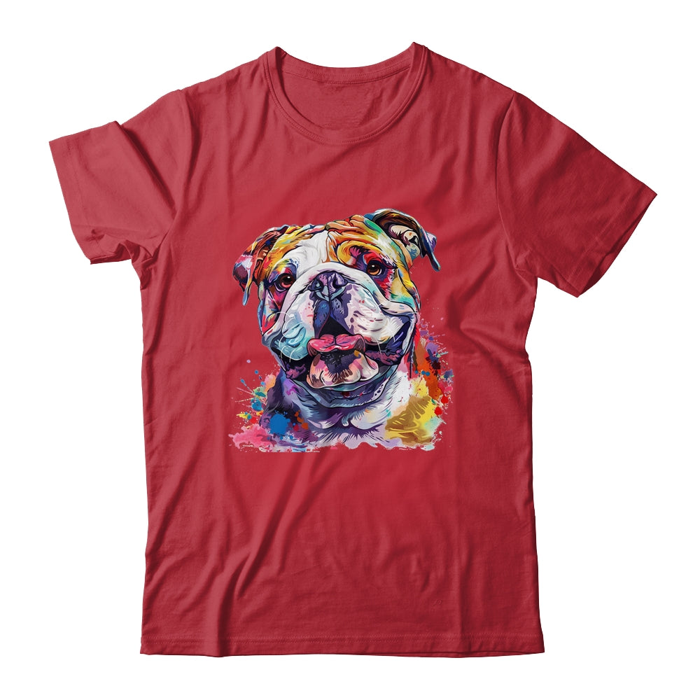 Bulldog Mom Lover Puppy Dog Watercolor Tie Dye Painting Shirt & Tank Top | siriusteestore