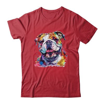 Bulldog Mom Lover Puppy Dog Watercolor Tie Dye Painting Shirt & Tank Top | siriusteestore