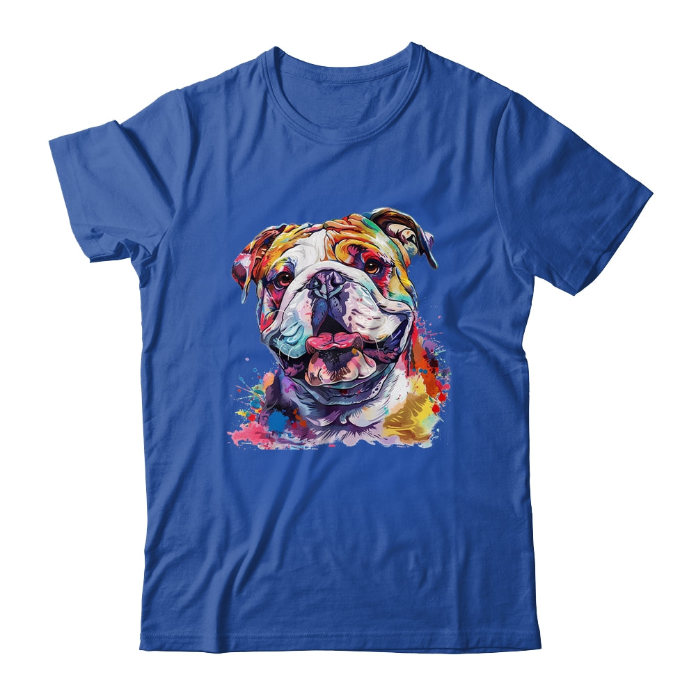 Bulldog Mom Lover Puppy Dog Watercolor Tie Dye Painting Shirt & Tank Top | siriusteestore