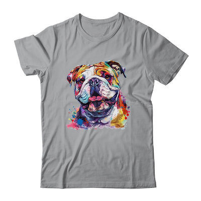 Bulldog Mom Lover Puppy Dog Watercolor Tie Dye Painting Shirt & Tank Top | siriusteestore