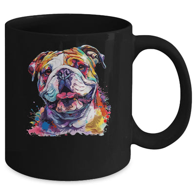 Bulldog Mom Lover Puppy Dog Watercolor Tie Dye Painting Mug | siriusteestore