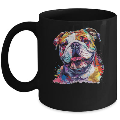 Bulldog Mom Lover Puppy Dog Watercolor Tie Dye Painting Mug | siriusteestore