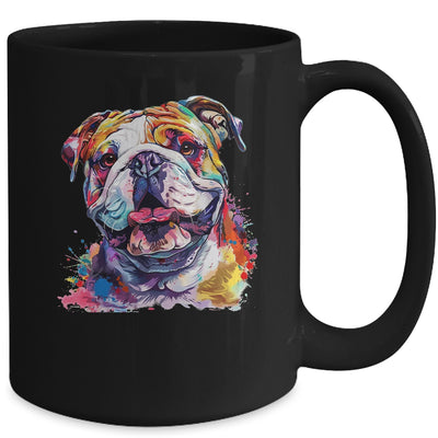Bulldog Mom Lover Puppy Dog Watercolor Tie Dye Painting Mug | siriusteestore