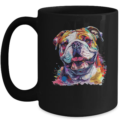 Bulldog Mom Lover Puppy Dog Watercolor Tie Dye Painting Mug | siriusteestore