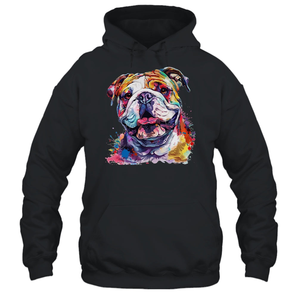 Bulldog Mom Lover Puppy Dog Watercolor Tie Dye Painting Shirt & Tank Top | siriusteestore