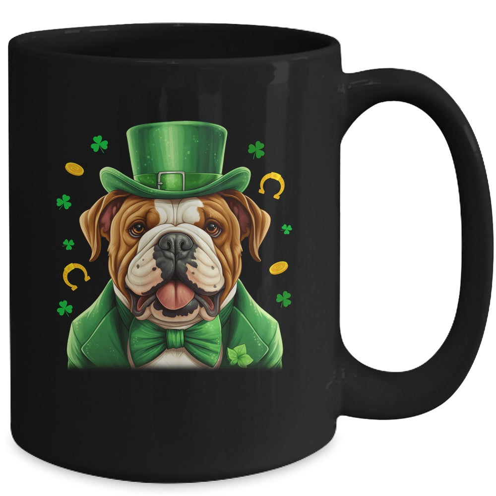 Bulldog St Patricks Day Leprechaun Shamrock Irish Mug | siriusteestore