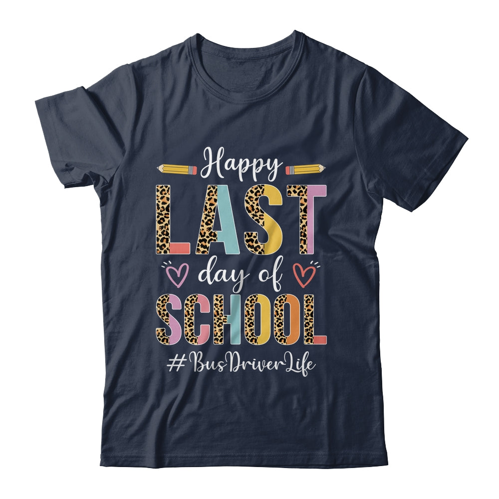 Bus Driver Happy Last Day Of School Summer Funny Leopard Shirt & Hoodie | siriusteestore