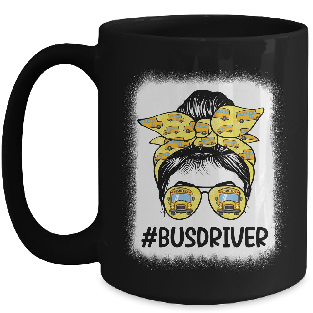 Bus Driver Life Messy Bun Hair Cute Back To School Mug | siriusteestore