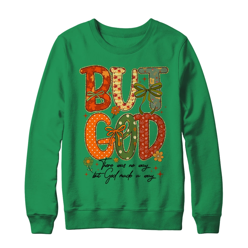 But God Christian Fall Autumn Thankful Floral Coquette Bow Shirt & Sweatshirt | siriusteestore