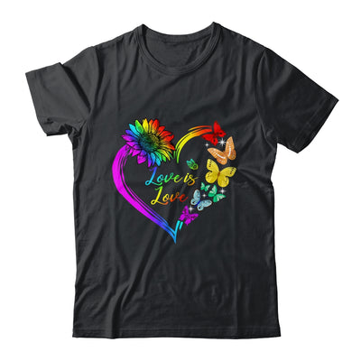 Butterfly Heart Rainbow Love Is Love LGBT Gay Lesbian Pride Shirt & Tank Top | siriusteestore