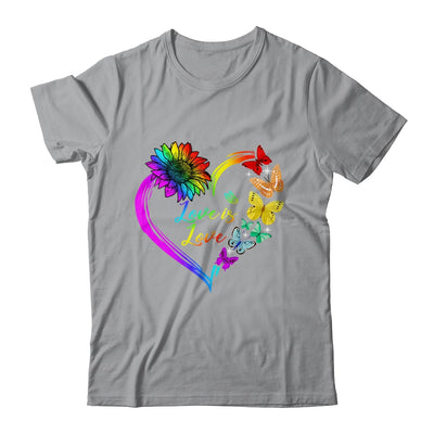 Butterfly Heart Rainbow Love Is Love LGBT Gay Lesbian Pride Shirt & Tank Top | siriusteestore