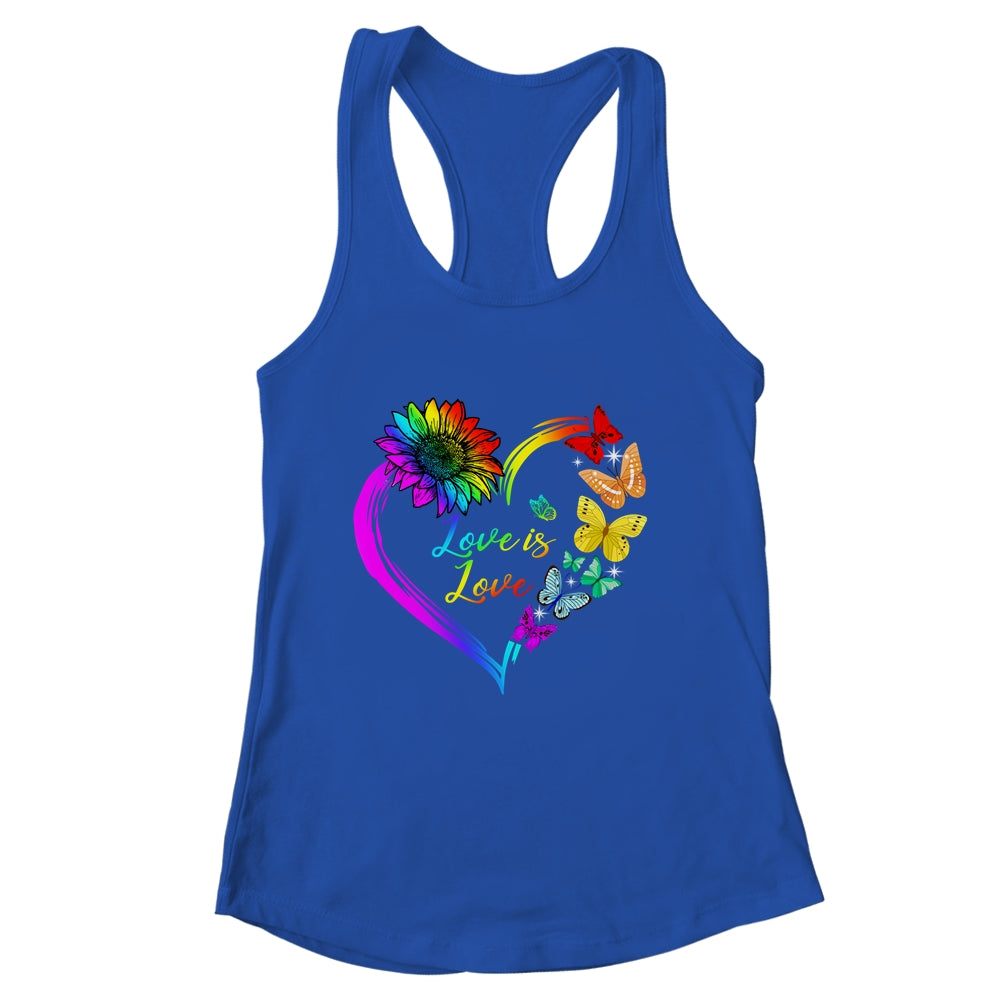 Butterfly Heart Rainbow Love Is Love LGBT Gay Lesbian Pride Shirt & Tank Top | siriusteestore