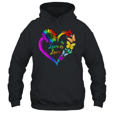 Butterfly Heart Rainbow Love Is Love LGBT Gay Lesbian Pride Shirt & Tank Top | siriusteestore