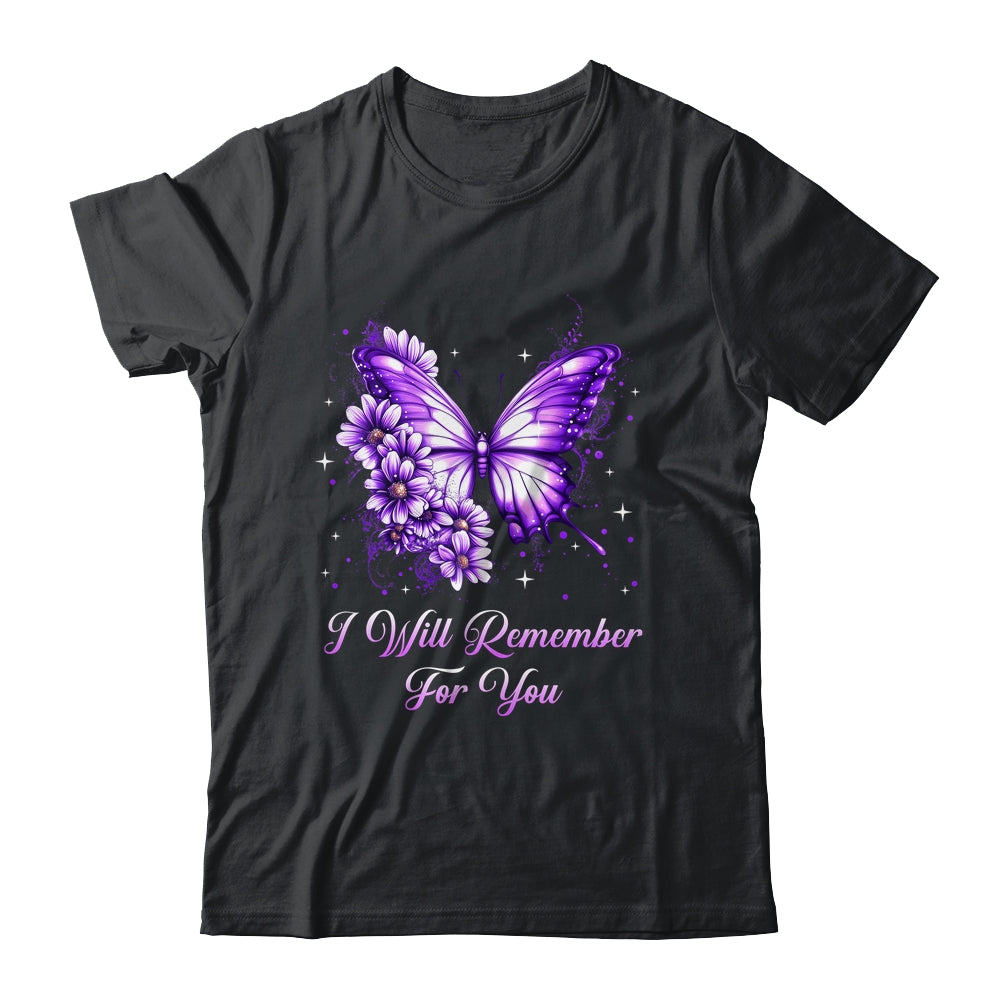 Butterfly I Will Remember For You Alzheimer's Awareness Shirt & Tank Top | siriusteestore