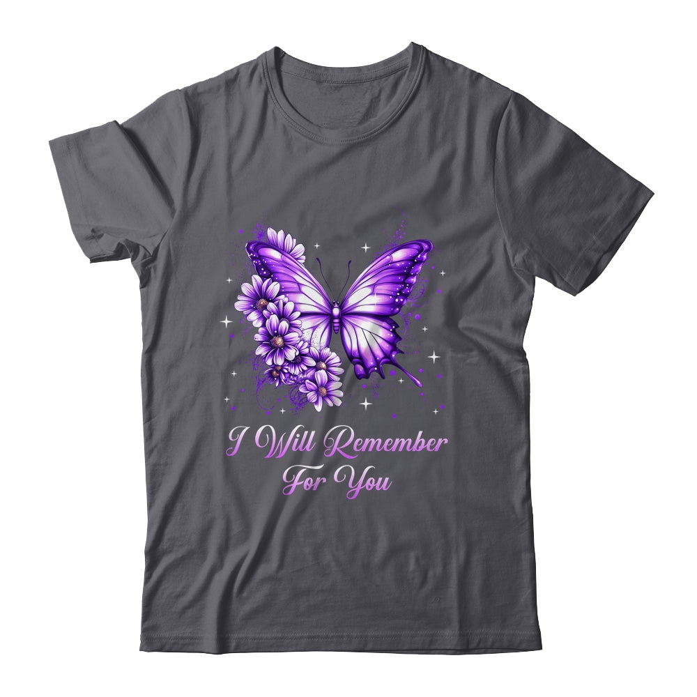 Butterfly I Will Remember For You Alzheimer's Awareness Shirt & Tank Top | siriusteestore