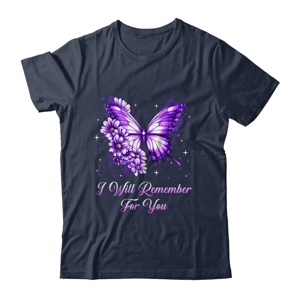 Butterfly I Will Remember For You Alzheimer's Awareness Shirt & Tank Top | siriusteestore