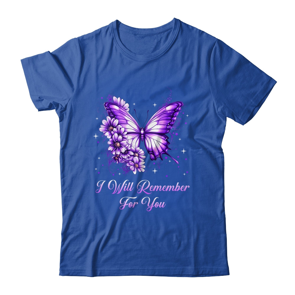 Butterfly I Will Remember For You Alzheimer's Awareness Shirt & Tank Top | siriusteestore