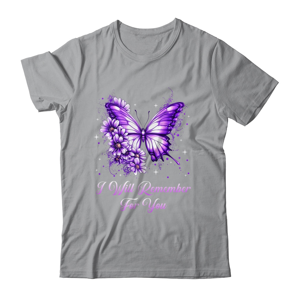 Butterfly I Will Remember For You Alzheimer's Awareness Shirt & Tank Top | siriusteestore