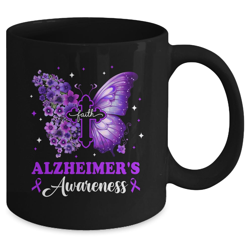 Butterfly Purple Faith Support Fight Alzheimer's Awareness Mug | siriusteestore