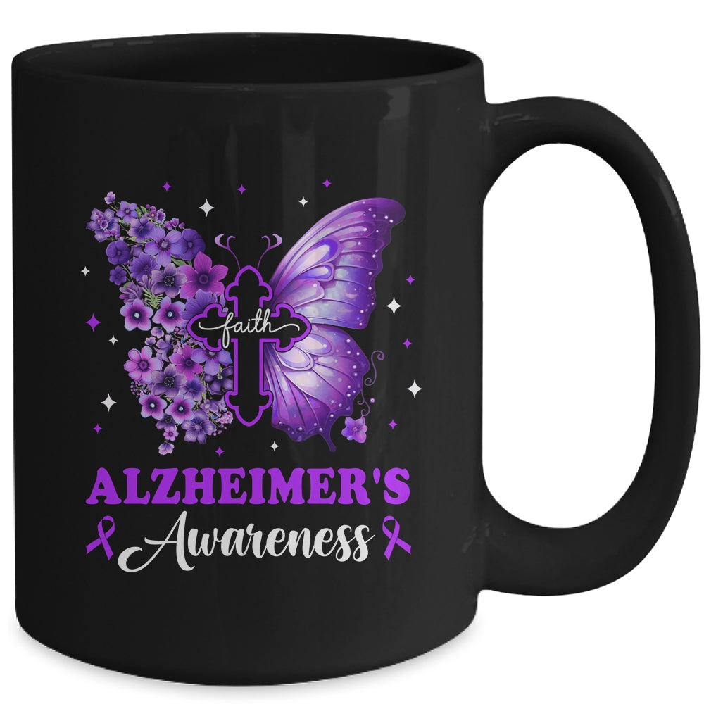Butterfly Purple Faith Support Fight Alzheimer's Awareness Mug | siriusteestore