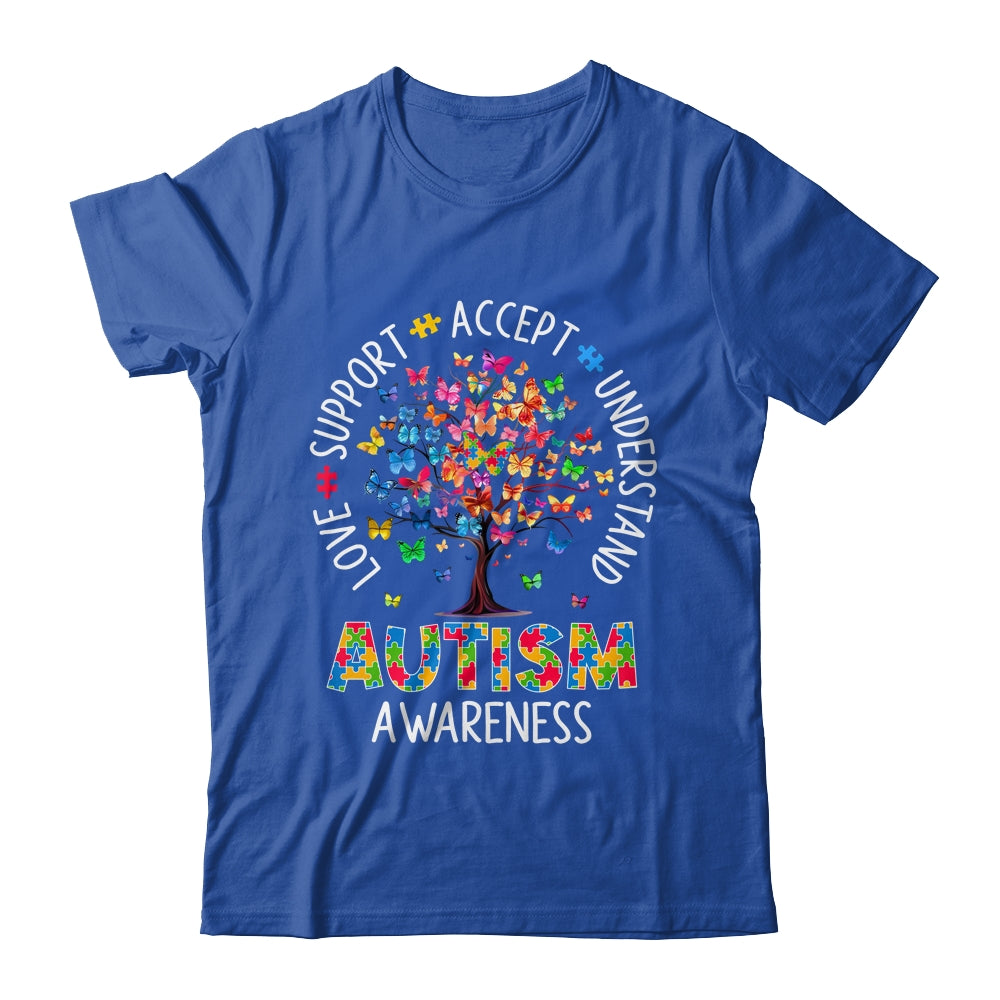 Butterfly Tree Autism Love Accept Support Autism Month Shirt & Tank Top | siriusteestore