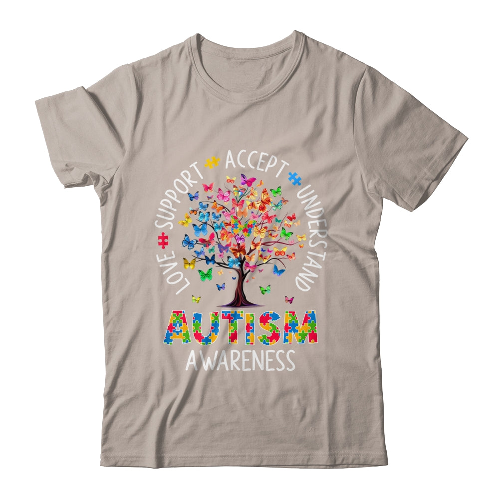 Butterfly Tree Autism Love Accept Support Autism Month Shirt & Tank Top | siriusteestore