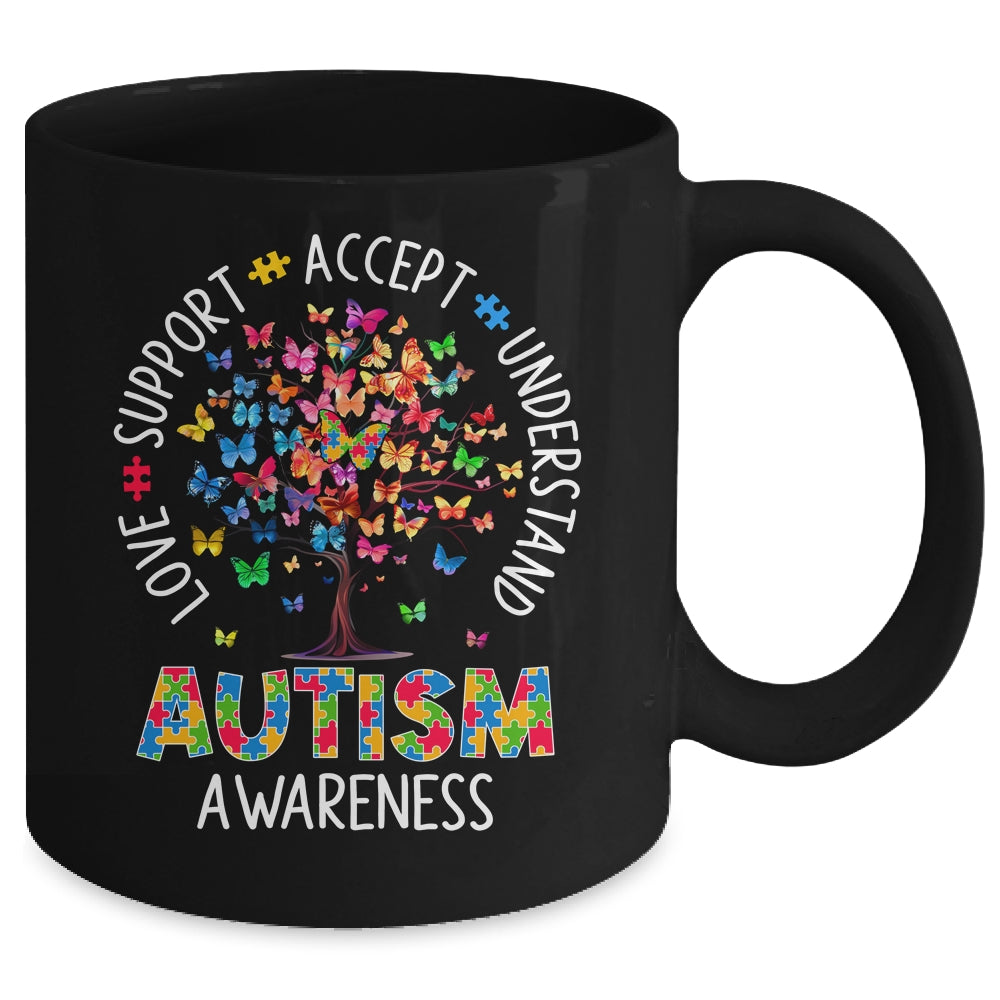 Butterfly Tree Autism Love Accept Support Autism Month Mug | siriusteestore