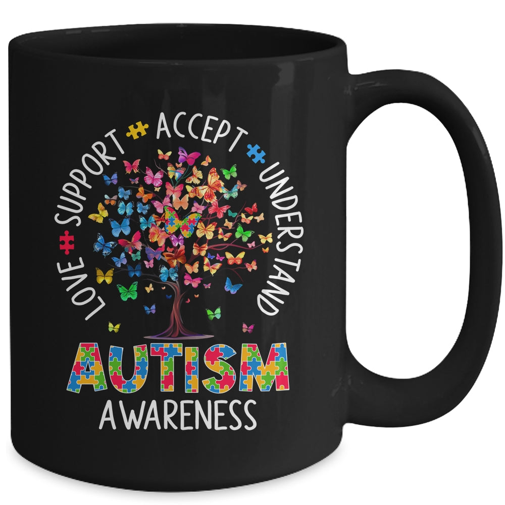 Butterfly Tree Autism Love Accept Support Autism Month Mug | siriusteestore