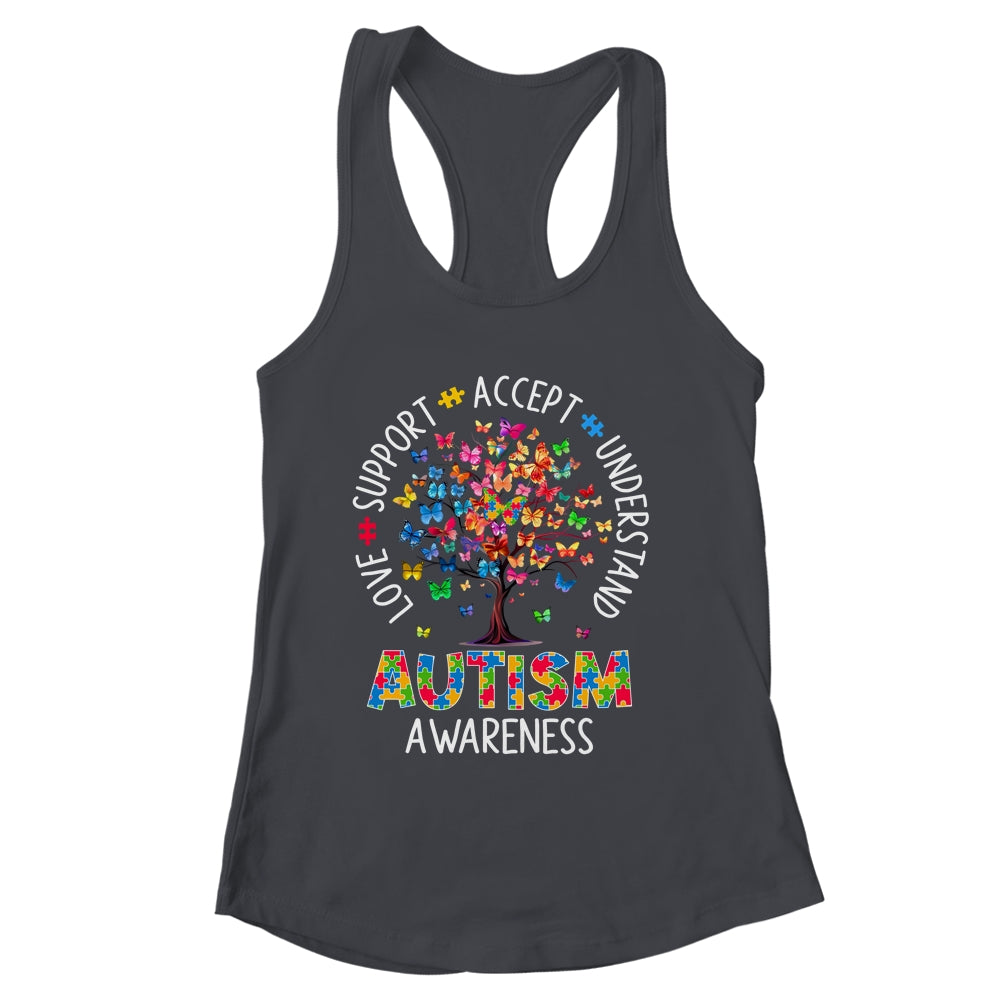 Butterfly Tree Autism Love Accept Support Autism Month Shirt & Tank Top | siriusteestore