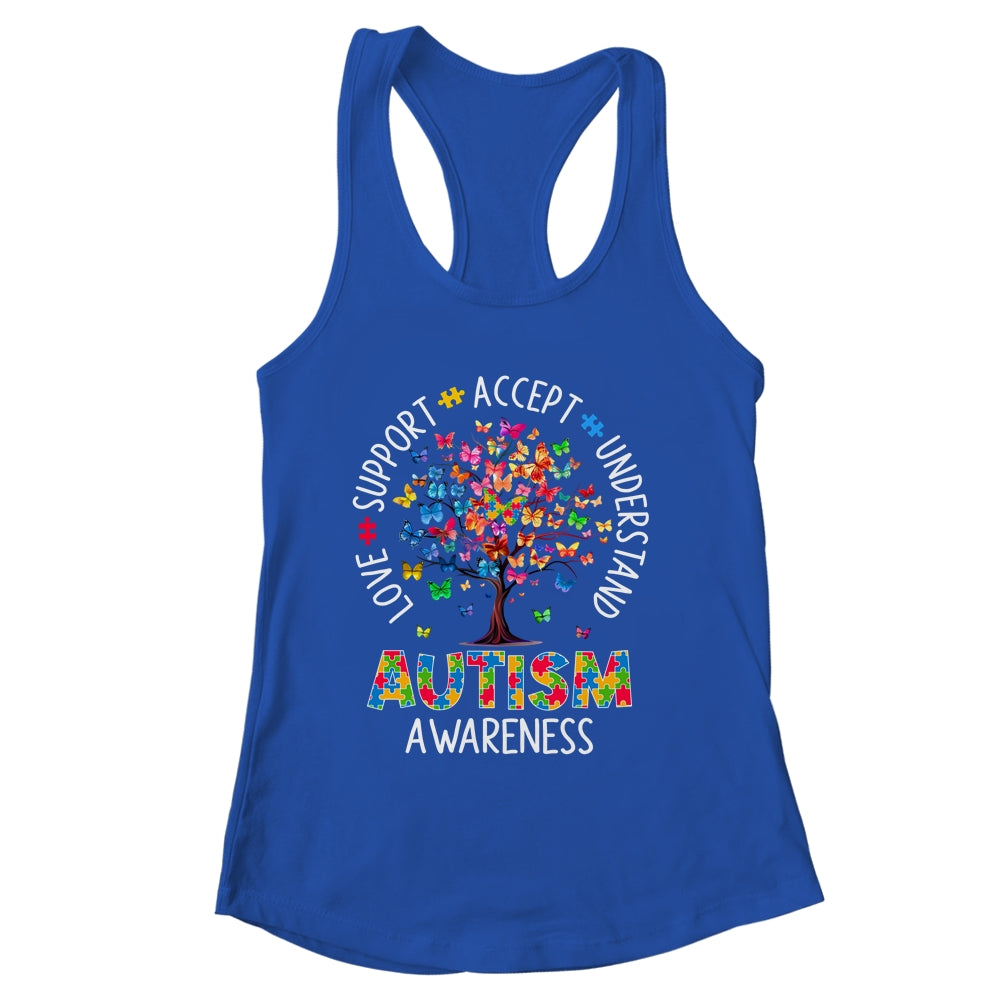 Butterfly Tree Autism Love Accept Support Autism Month Shirt & Tank Top | siriusteestore