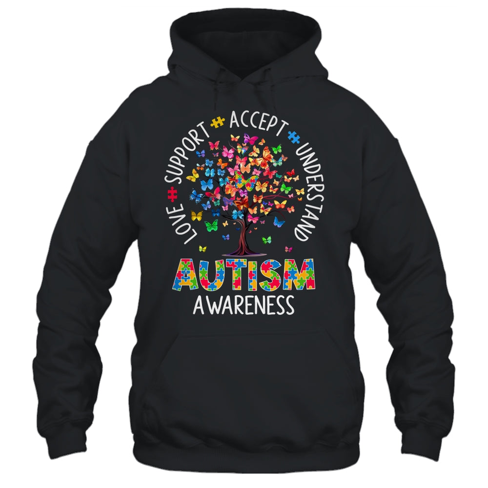 Butterfly Tree Autism Love Accept Support Autism Month Shirt & Tank Top | siriusteestore