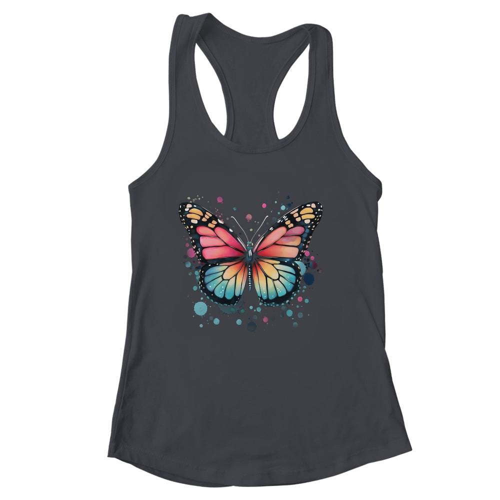 Butterfly Watercolor Design Boho Nauture Aesthetic Art Shirt & Tank Top | siriusteestore